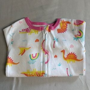 Kids Headquarters - Pink and Yellow Dinosaur Pajamas/ Onesie Sleeper